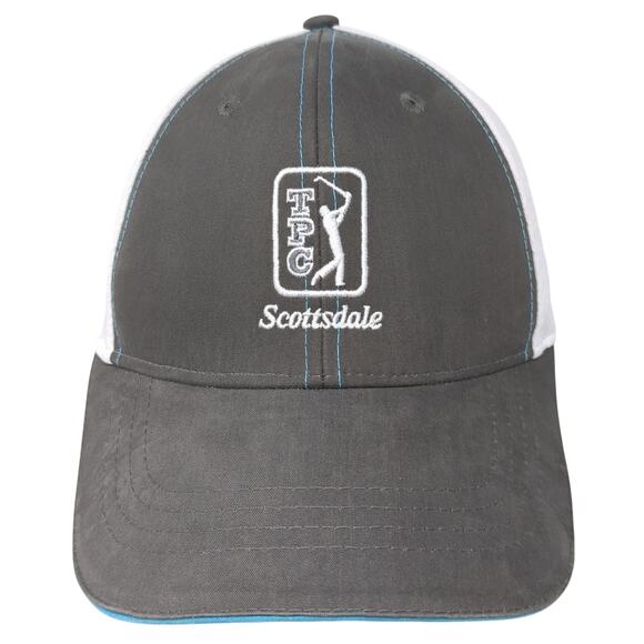 TPC Golf Scottsdale Strapback Baseball Cap Gray One Size Mid Fit Ahead Headgear - Picture 1 of 9
